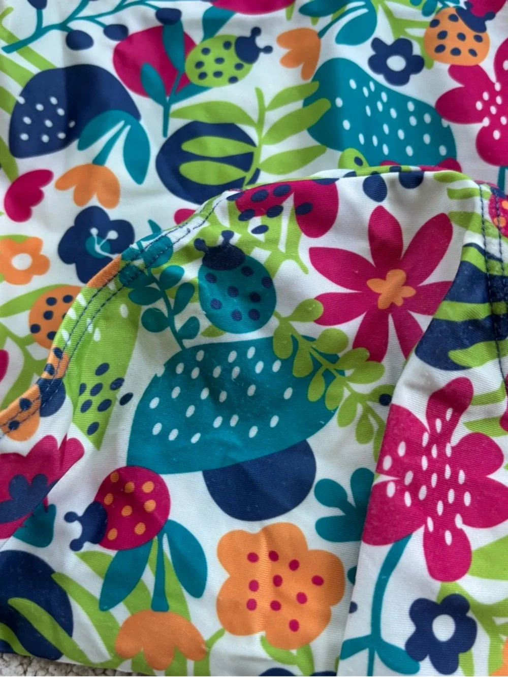 Kite Kids One-Piece Floral Swim Suit - ladybug colorful floral